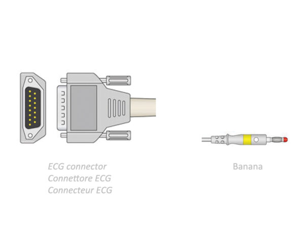 CAVO PAZIENTE ECG 2,2 m - banana - compatibile Biocare, Edan, Nihon, altri